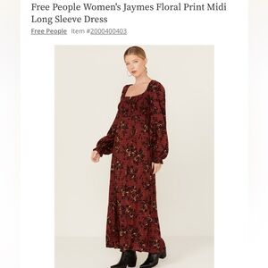 Free People Jaymes Floral Print Long Sleeve Dress